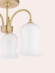 Laura Ashley Brass Lidsell 3 Light Semi Flush - Image 6 of 6