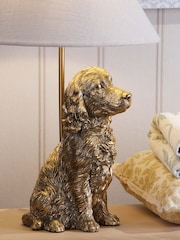 Laura Ashley Gold Cocker Spaniel Dog Table Lamp - Image 3 of 7