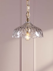Laura Ashley Brass Eversden 1 Light Pendant - Image 1 of 7