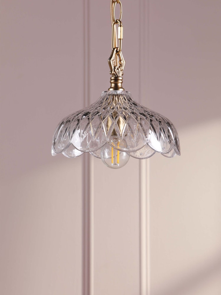 Laura Ashley Brass Eversden 1 Light Pendant - Image 2 of 7
