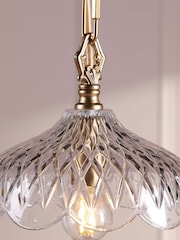 Laura Ashley Brass Eversden 1 Light Pendant - Image 3 of 7