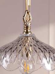 Laura Ashley Brass Eversden 1 Light Pendant - Image 4 of 7