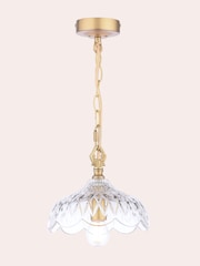 Laura Ashley Brass Eversden 1 Light Pendant - Image 5 of 7