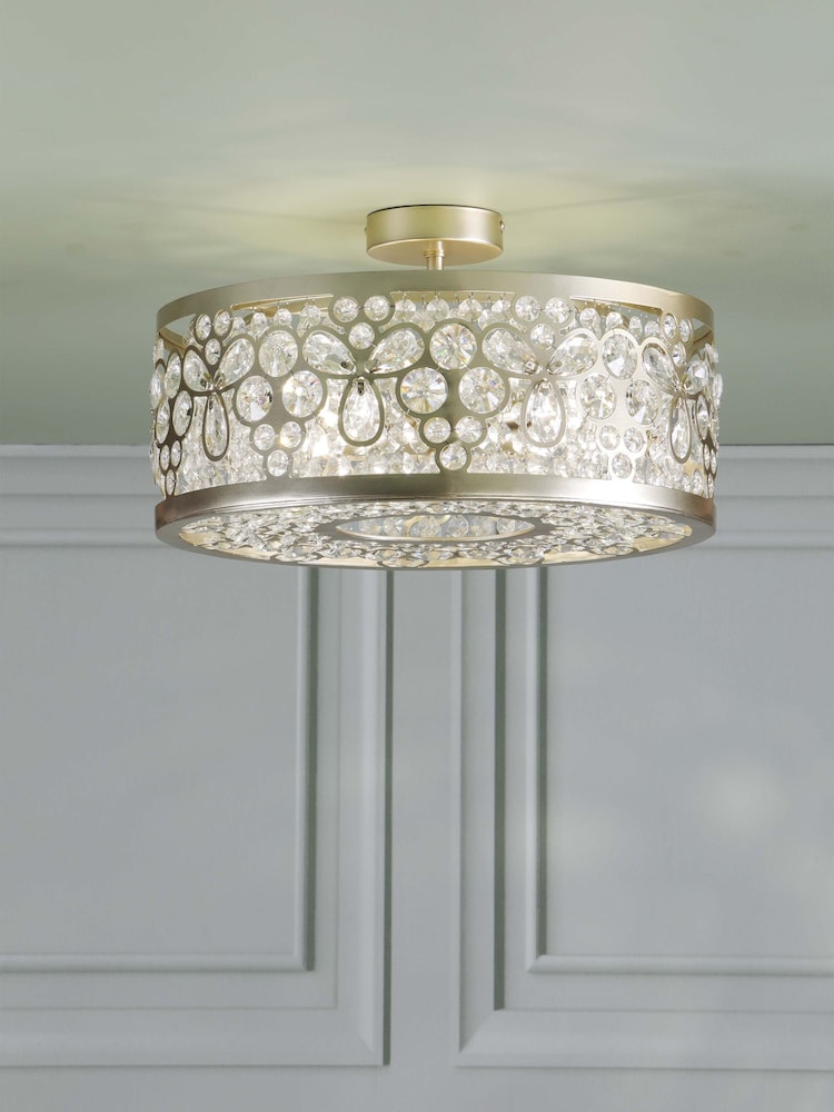 Laura Ashley Gold Tilbrook 4 Light Flush - Image 1 of 8
