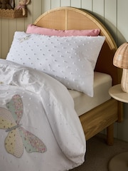 White Floral Butterfly Duvet Cover and Pillowcase Set - Image 3 of 3