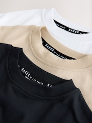 Baker by Ted Baker 3 Pack Embroidered Logo Stone/White/Black T-Shirts - Image 7 of 9