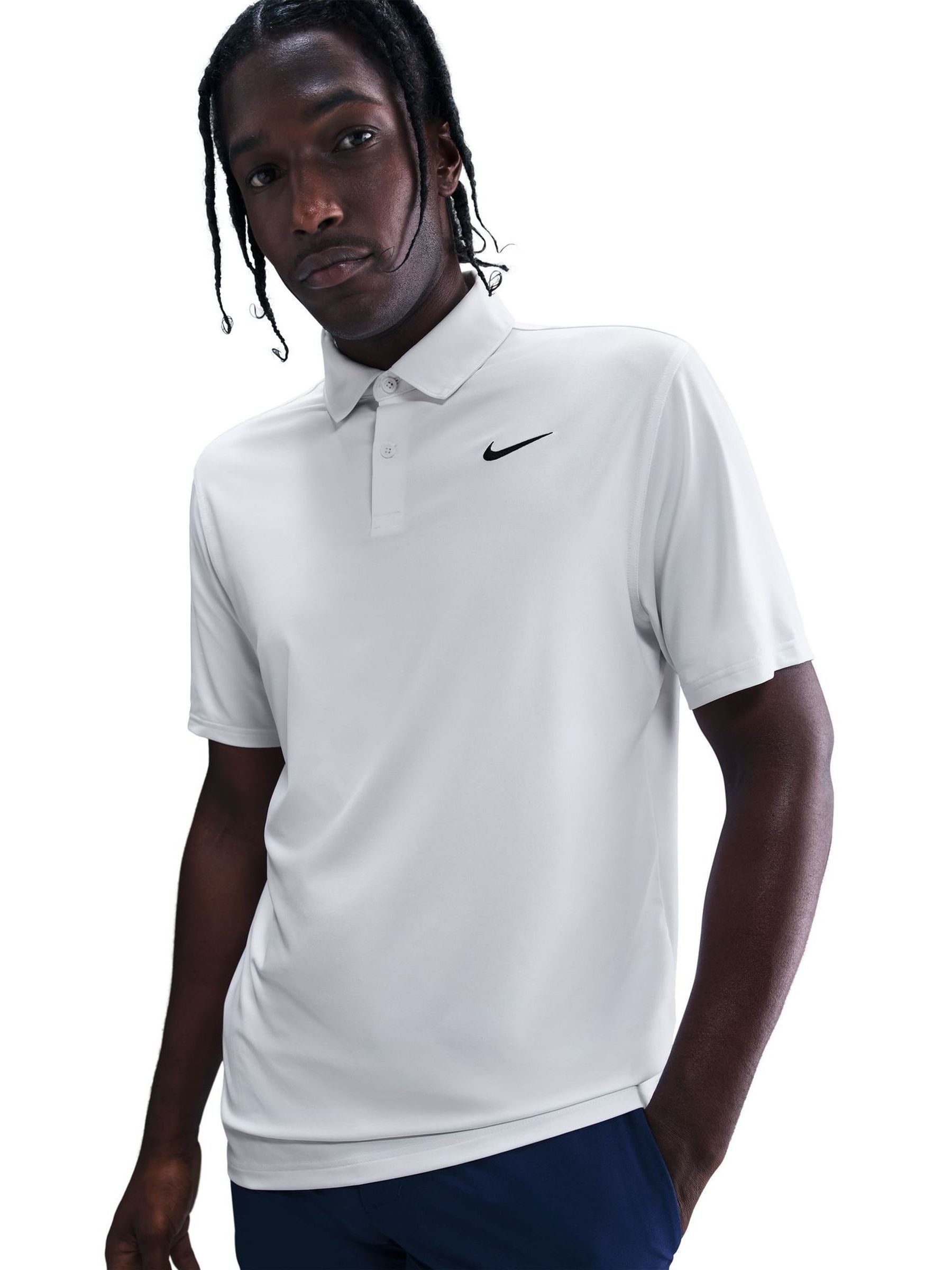 nike dri fit white golf shirt