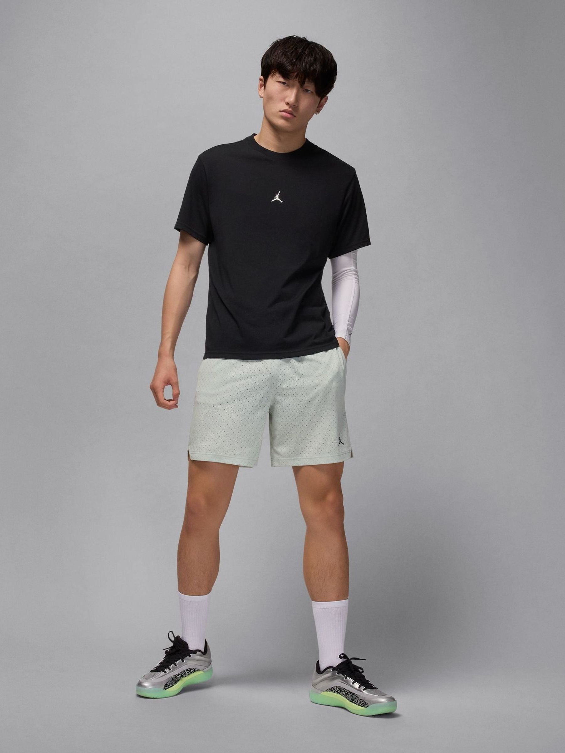 Buy Jordan Black/White Sport Dri-Fit Jumpman T-Shirt from Next