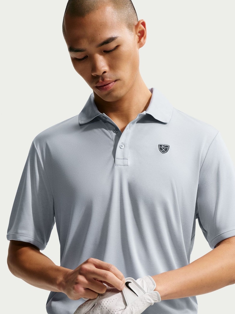 Nike Wolf Grey and Cream Natural Dri-FIT PAR5 Golf Heather Polo Shirt - Image 1 of 5