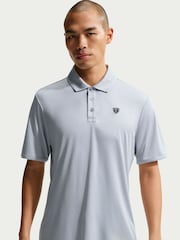 Nike Wolf Grey and Cream Natural Dri-FIT PAR5 Golf Heather Polo Shirt - Image 4 of 5