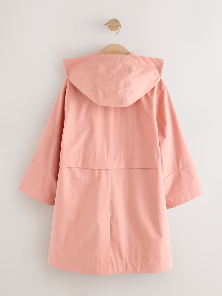 Pink Shower Resistant Duster Trench Coat (5-13yrs) - Image 2 of 6 Pink Shower Resistant Duster Trench Coat (5-13yrs) - Image 2 of 6