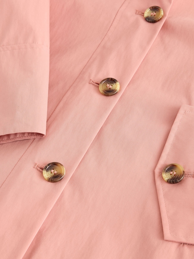 Pink Shower Resistant Duster Trench Coat (5-13yrs) - Image 6 of 6 Pink Shower Resistant Duster Trench Coat (5-13yrs) - Image 6 of 6