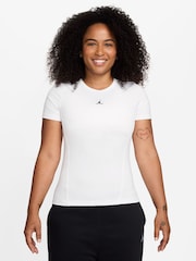 Nike White Jordan Sport Essentials Dri-FIT Short-Sleeve Top - Image 1 of 3