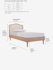 Smart Chenille Oyster Natural Lily Wooden Upholstered Single Bed Frame - Image 3 of 7