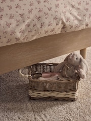 Smart Chenille Oyster Natural Lily Wooden Upholstered Single Bed Frame - Image 4 of 7