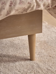 Smart Chenille Oyster Natural Lily Wooden Upholstered Single Bed Frame - Image 5 of 7
