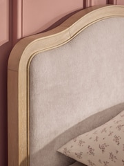 Smart Chenille Oyster Natural Lily Wooden Upholstered Single Bed Frame - Image 6 of 7