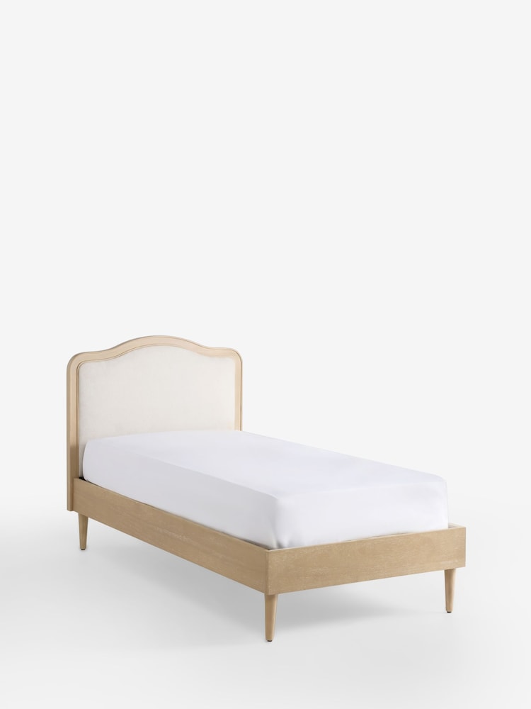 Smart Chenille Oyster Natural Lily Wooden Upholstered Single Bed Frame - Image 7 of 7 Smart Chenille Oyster Natural Lily Wooden Upholstered Single Bed Frame - Image 7 of 7