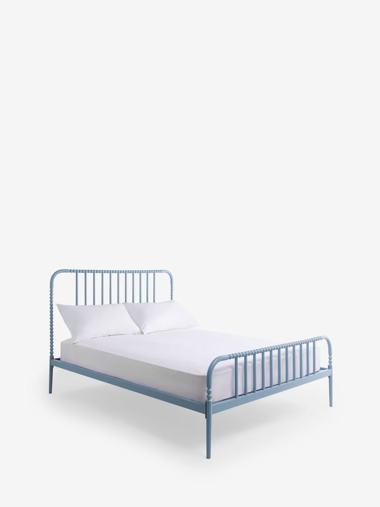 Muted Blue Piper Bobbin Metal Bed Frame - Image 3 of 3