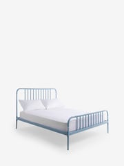 Muted Blue Piper Bobbin Metal Bed Frame - Image 8 of 8