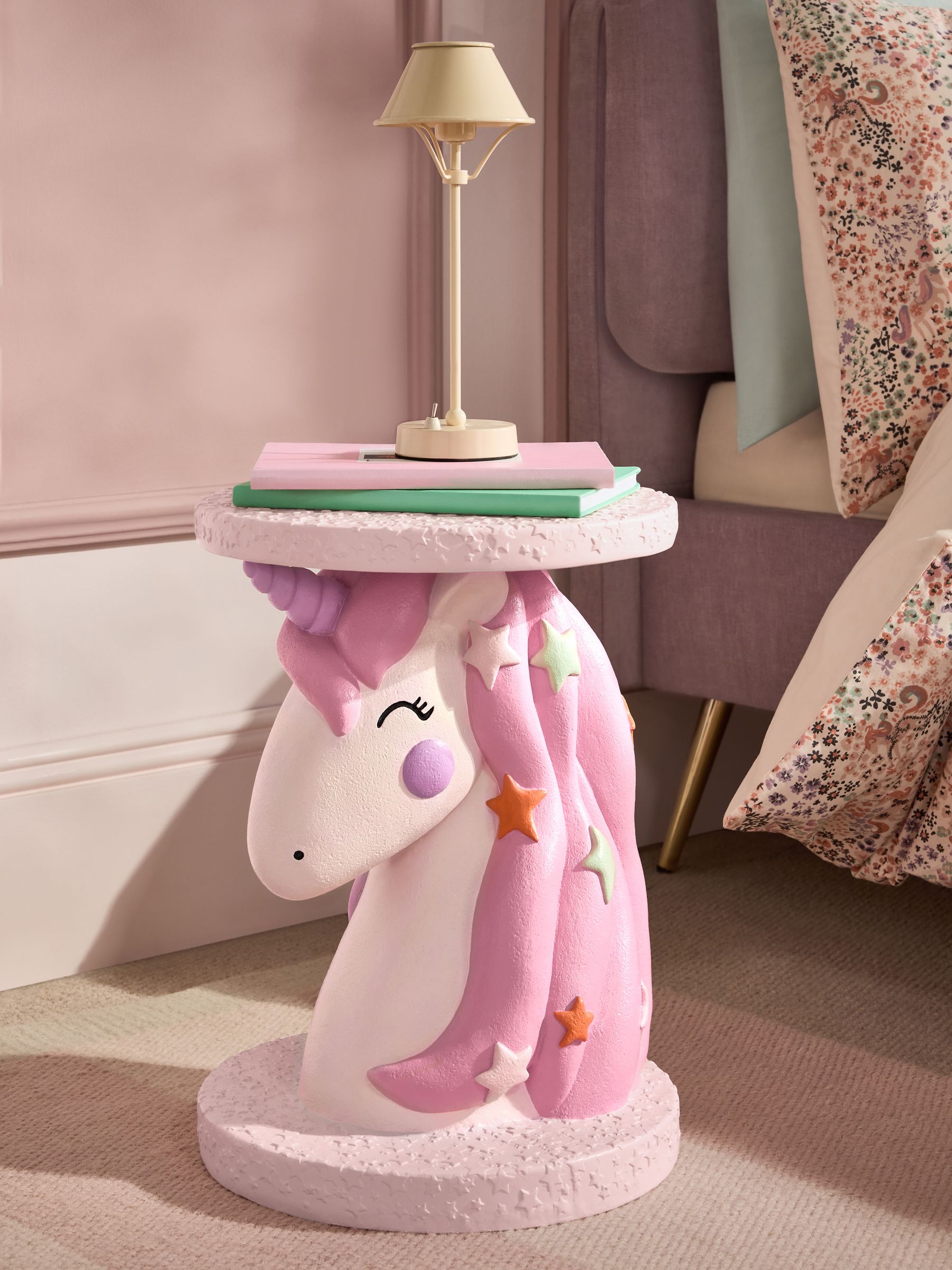 Buy Pink Unicorn Bedside Table from Next USA