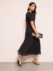 Friends Like These Black Button Down 2 in 1 Pleated Dress - Image 3 of 5