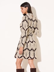 Friends Like These Cream High Neck Printed Mini Dress - Image 2 of 4