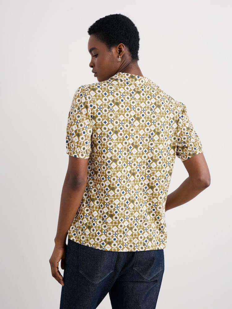 Seasalt Cornwall Yellow Embrace Short Sleeve Shirt - Image 2 of 6