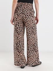 JD Williams Animal Print Lightweight Wide Leg Trousers - Image 4 of 5