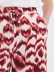 JD Williams Red Print Lightweight Wide Leg Trousers - Image 5 of 5