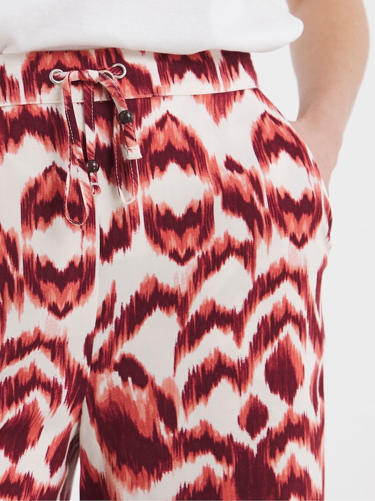 JD Williams Red Print Lightweight Wide Leg Trousers - Image 5 of 5 JD Williams Red Print Lightweight Wide Leg Trousers - Image 5 of 5