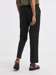 JD Williams Black Linen Mix Tapered Trousers - Image 2 of 4