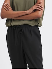 JD Williams Black Linen Mix Tapered Trousers - Image 4 of 4