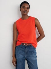 Seasalt Cornwall Orange East View Knitted Vest - Image 1 of 6