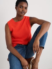 Seasalt Cornwall Orange East View Knitted Vest - Image 2 of 6
