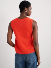 Seasalt Cornwall Orange East View Knitted Vest - Image 3 of 6