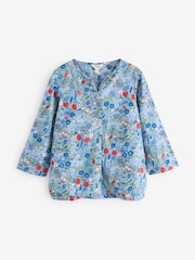 Seasalt Cornwall Blue Watercolour Sketch 3/4 Sleeve Top - Image 4 of 5