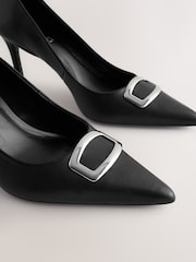 Black Forever Comfort® Leather Trim Court Heels - Image 4 of 10