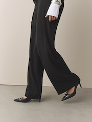 Black Forever Comfort® Leather Trim Court Heels - Image 5 of 10