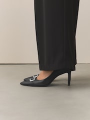 Black Forever Comfort® Leather Trim Court Heels - Image 9 of 10