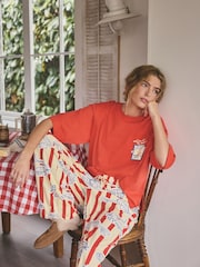 Red Stripe Fish Jersey Short Sleeve Pyjamas - Image 1 of 9