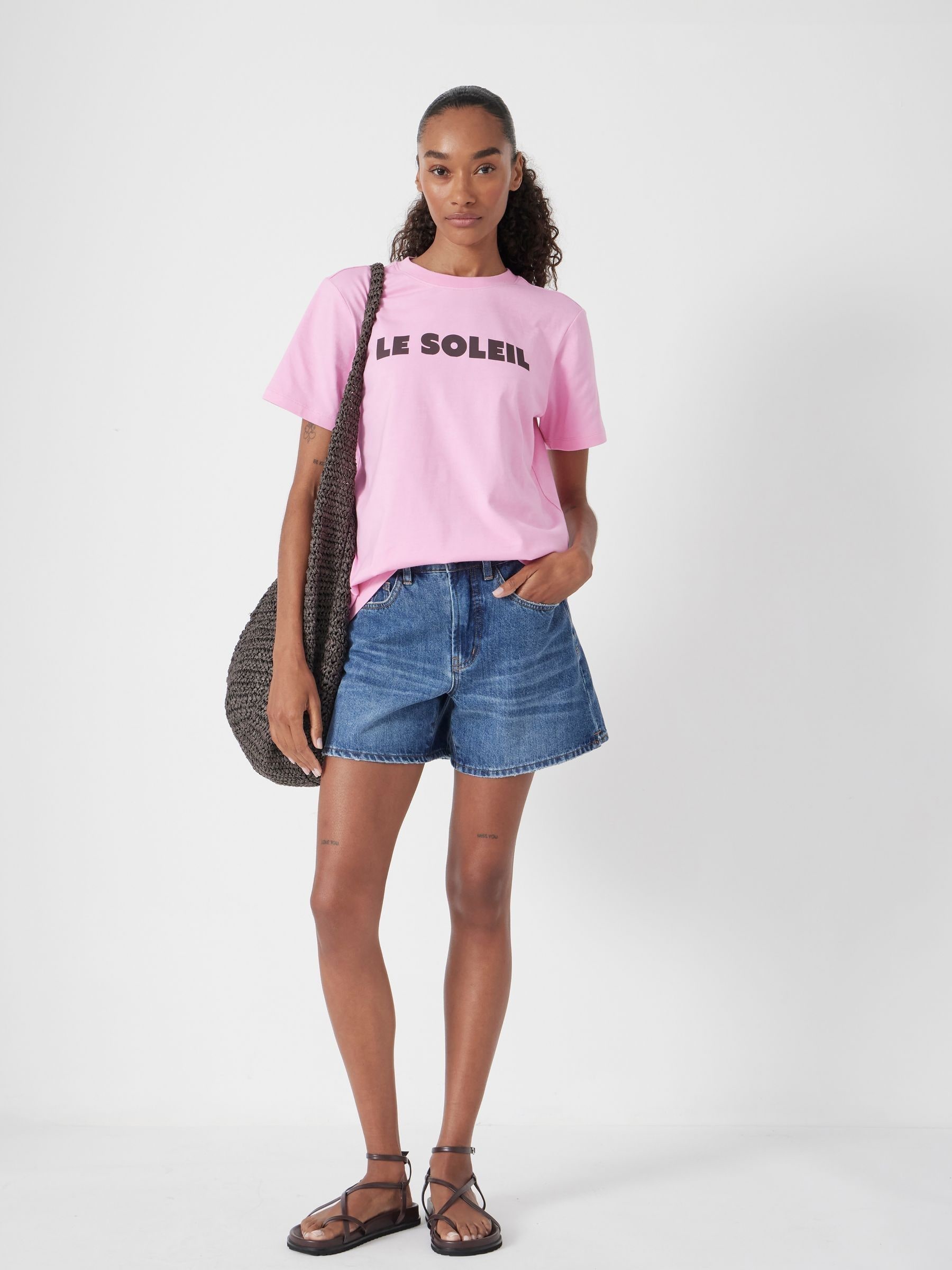 Buy Hush Pink Le Soleil Slogan T-Shirt from the Next UK online shop