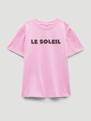 Hush Pink Le Soleil Slogan T-Shirt - Image 5 of 5