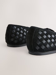 Black Forever Comfort® Leather Weave Ballet Flats - Image 4 of 9