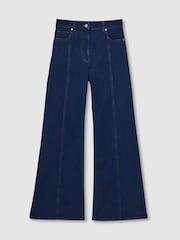 Reiss Blue June Flared Seam-Detail Jeans - Image 2 of 7