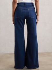 Reiss Blue June Flared Seam-Detail Jeans - Image 6 of 7