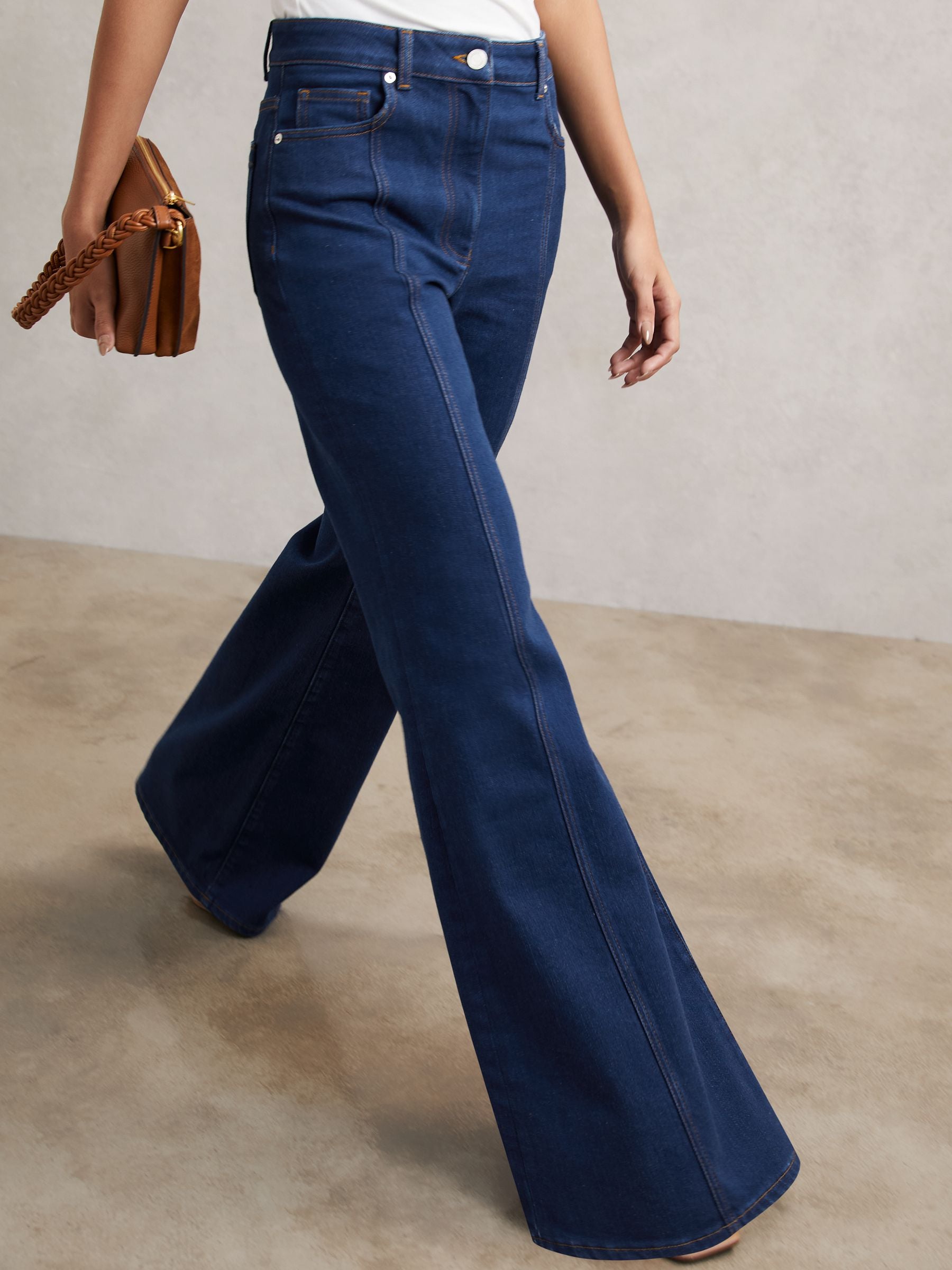 Buy Reiss Blue June Flared Seam-Detail Jeans from Next Canada