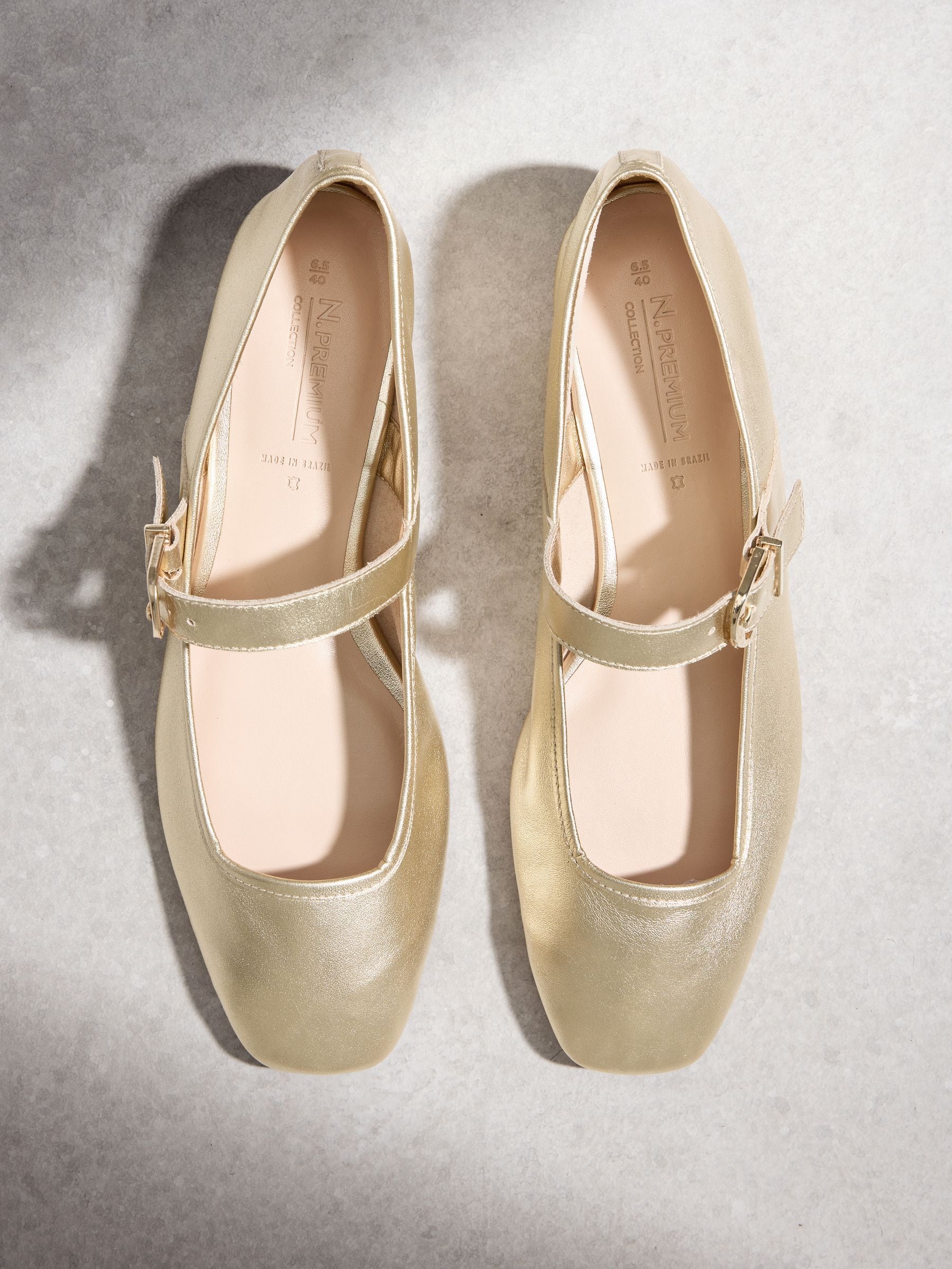 Buy Gold N. Premium Leather Mary Jane Shoes from Next USA