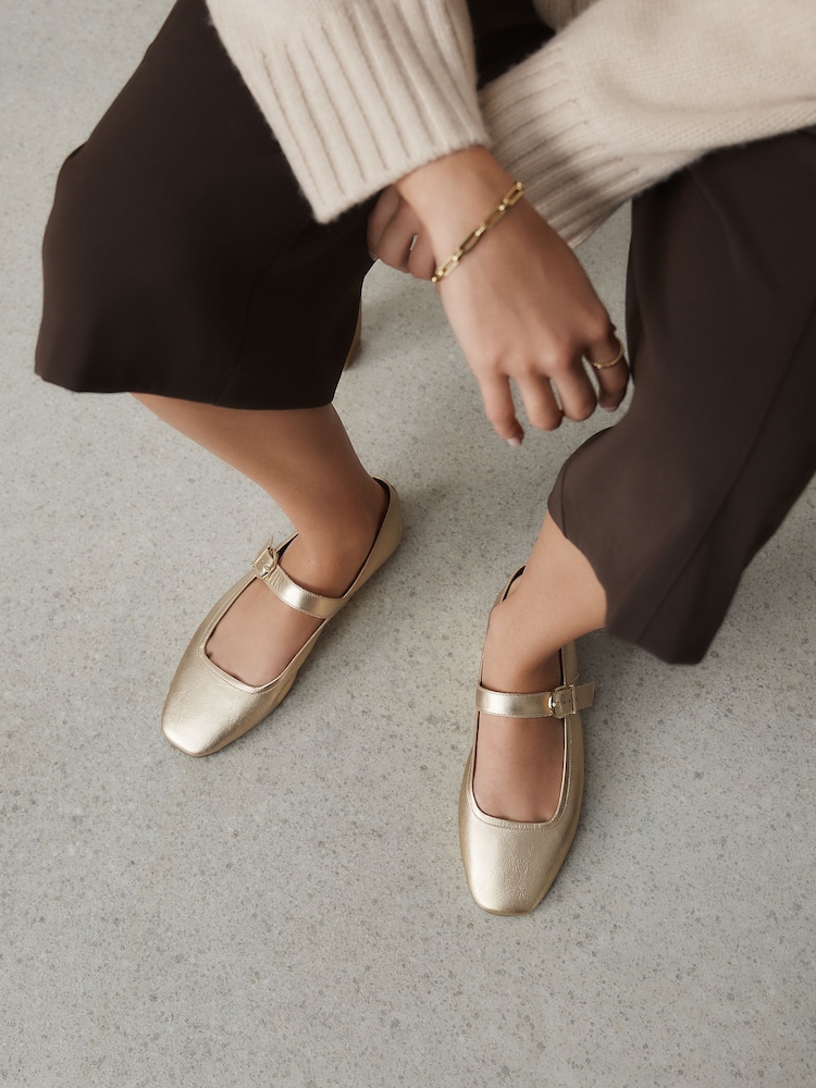 Gold N. Premium Leather Mary Jane Shoes - Image 1 of 5