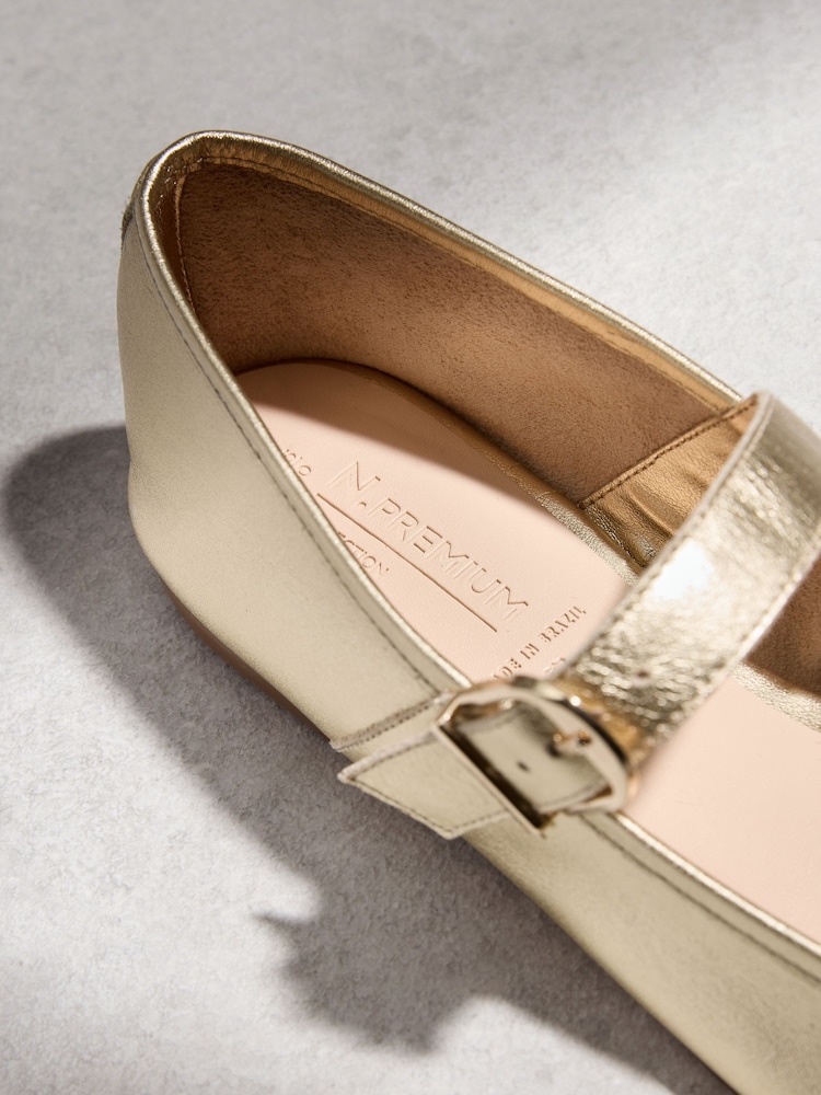 Gold - N. Premium Leather Mary Jane Shoes - Bild 11 von 11